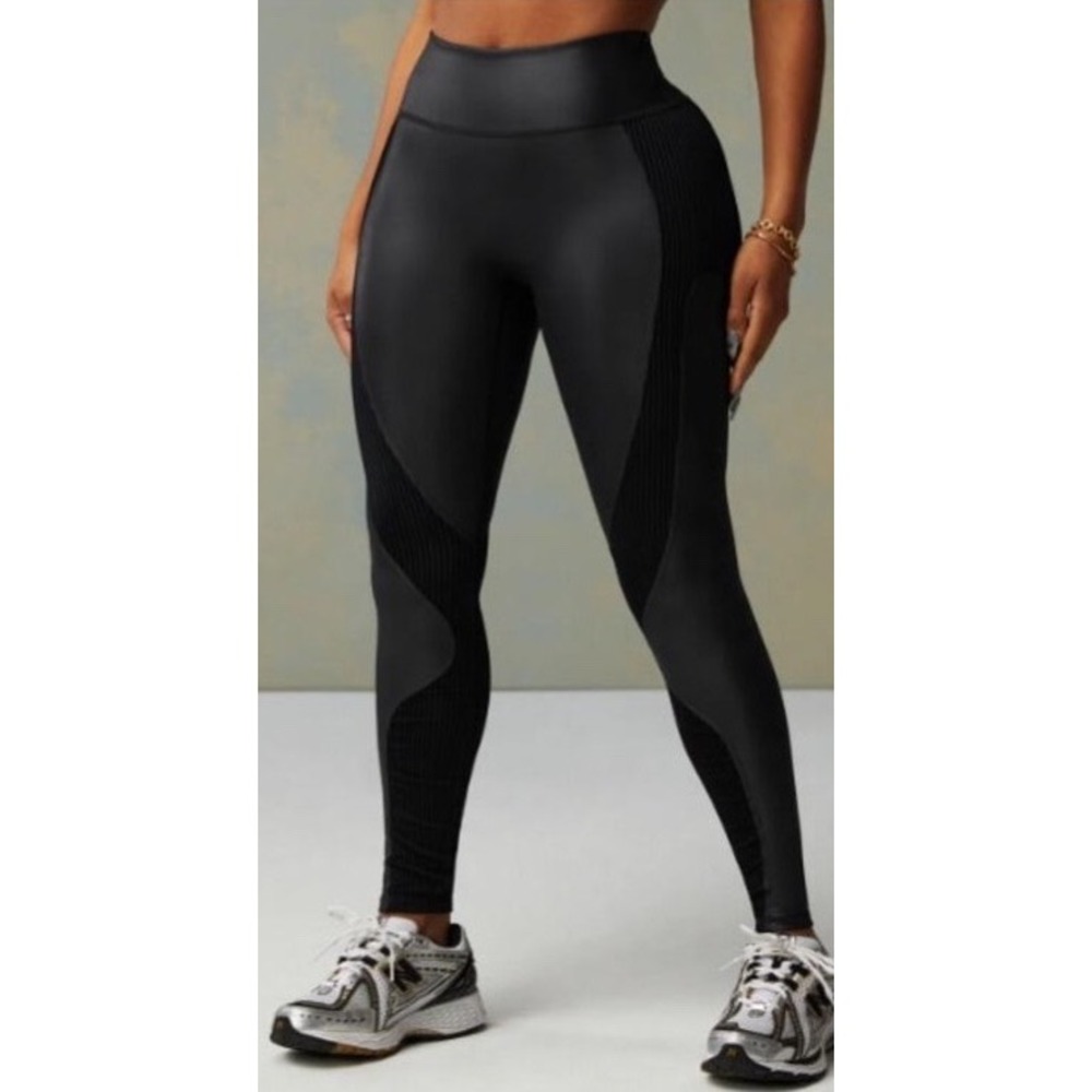 Fabletics Motion365+ Contour Leggings Women S Black Shine New With Tags